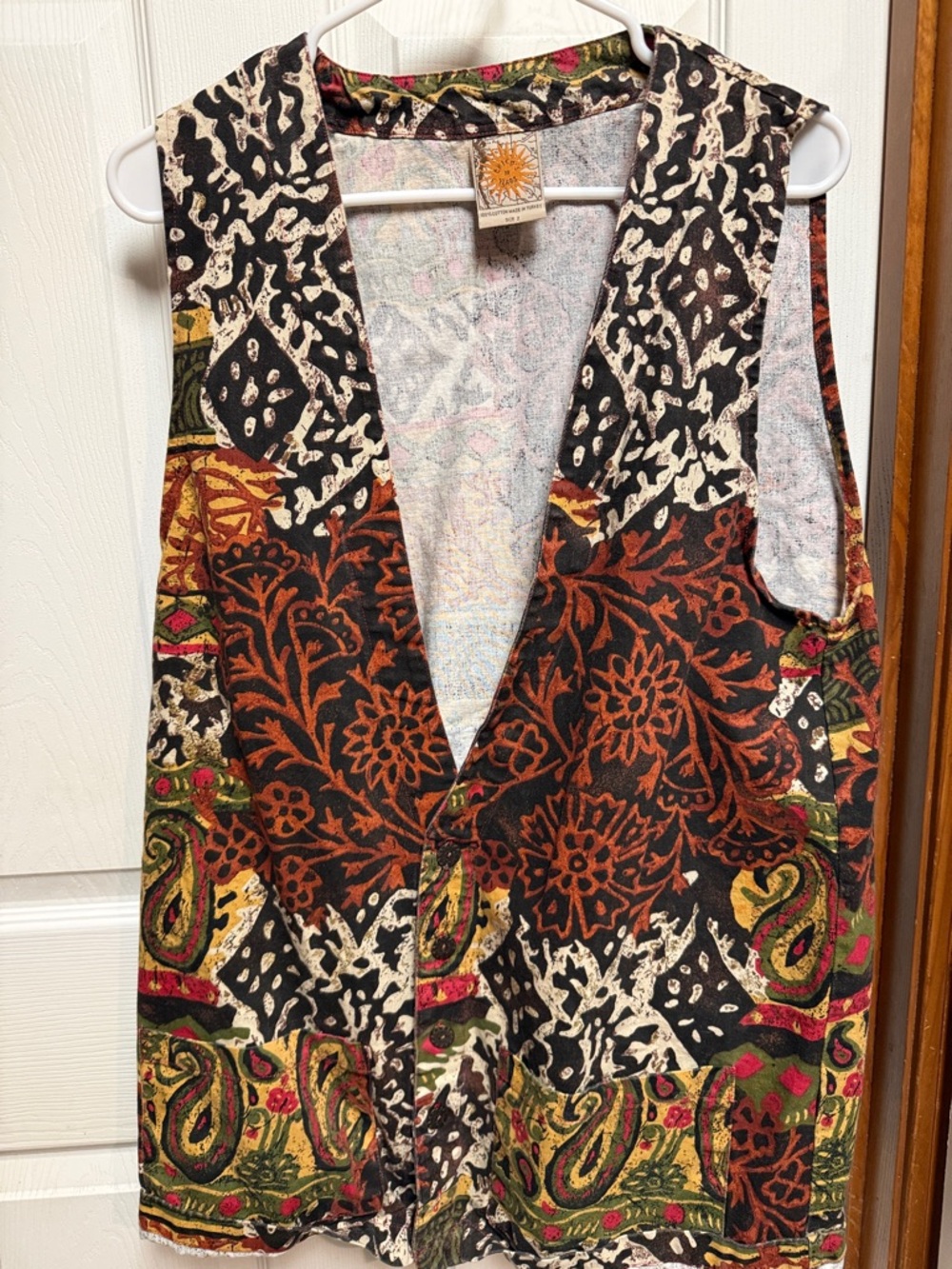 Vintage Boho Patchwork Paisley Vest - Multicolor